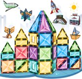 Fits4Kids® Magnetic Tiles - 100 Stuks (+99 Stickers) Magnetische Bouwtegels - STEM Speelgoed voor Creatief Bouwen - Magnetisch Speelgoed - Magna Bouwstenen - Kaleidoscopic Creations - 3 4 5 6 7 8 9 Jaar