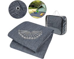 Voortenttapijt Tenttapijt Ondertapijt voor buiten kamperen Voortenttapijt Campingmat Voortenttapijt Voortentvloer van HDPE Tentvloer Zacht met draagtas voor tent Camper Blauw-grijs 250x300cm