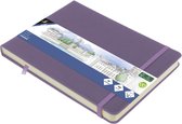 Kangaro schetsboek A5 liggend - heather purple - met elastiek en lint