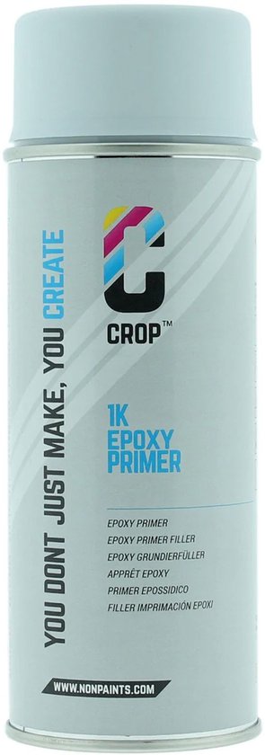 CROP Epoxy Primer Spuitbus - 400ml - Sneldrogende Anti-Roest Grondverf - Voor Metaal Staal Aluminium - Overspuitbaar