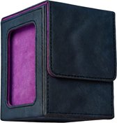 MTG Deck Holder met Venster - Opbergdoos voor 120+ Sleeved Trading Cards - Magic TCG Commander Deck Box (Zwart/Paars)