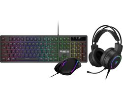 RGB Gaming Toetsenbord, Muis, Headset - Desktop Combo - Keyboard, Mouse, Headset - Gamdias Poseidon E2 3-IN-1 Game Set