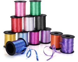 Belle Vous Verpakkingslint Rollen (12 Pak) – 18 m, 5 mm Breed – Gekrimpt Lint Voor Ballons, Koord Geschenkverpakking, Bloemisten, Huwelijk, Feest Decoratie, Festivals, Kunst/Hobby en Kerstmis