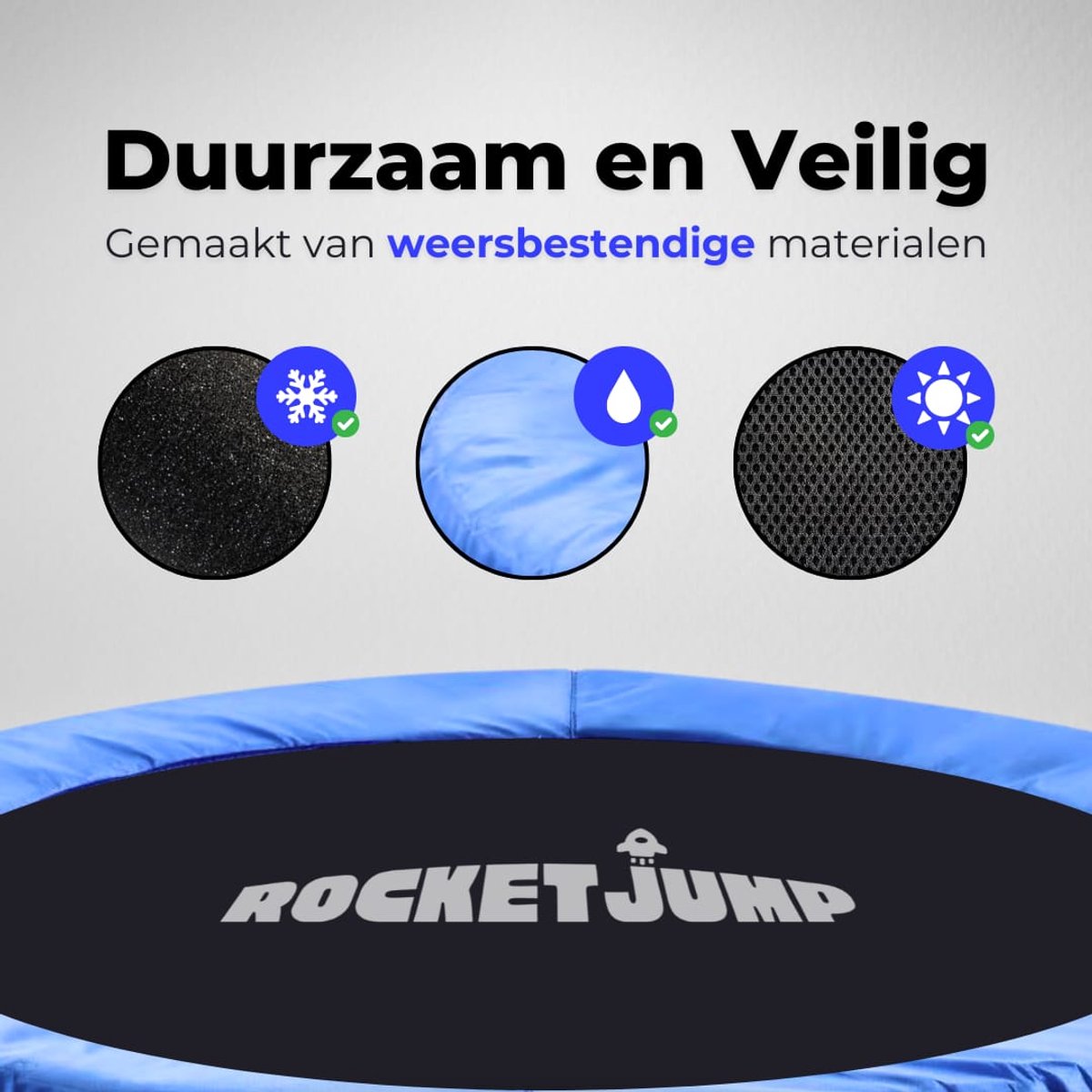 RocketJump MS91 Kinder Trampoline - Mini Trampoline 91 cm - Blauw — afbeelding 7