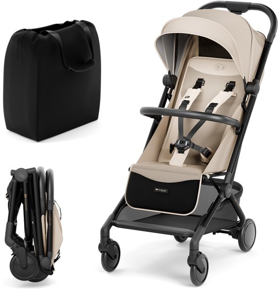 Kinderkraft PILOT2 Kinderwagen - Reisbuggy - Verstelbare buggy - Waterdichte materiaal met UPF50 - Zwenkbare voorwielen - Snel opvouwbaar - Tot 22 kg - Beige
