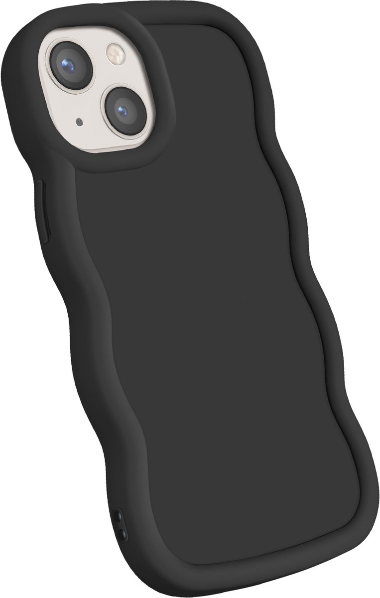 Avizar Hoesje Geschikt voor Apple iPhone 13 Silicone Schokbestendig Candy-serie, Zwart