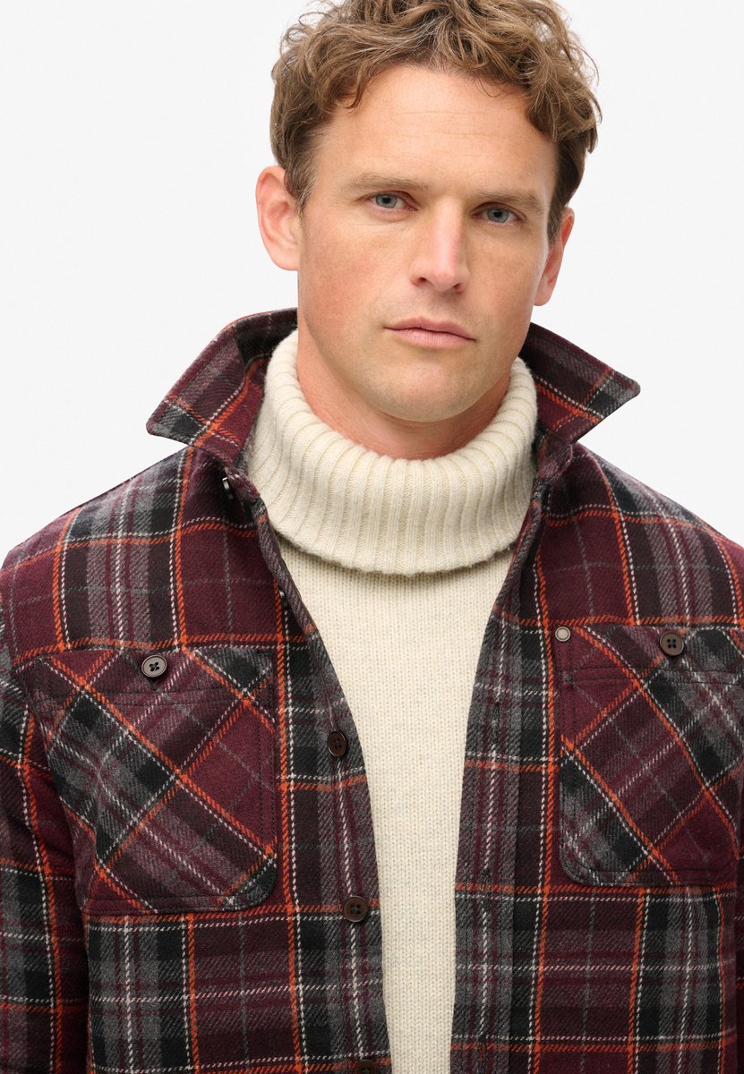 Superdry The Merchant Store Gewatteerd overshirt Heren Lange mouwen shirts Bruin
