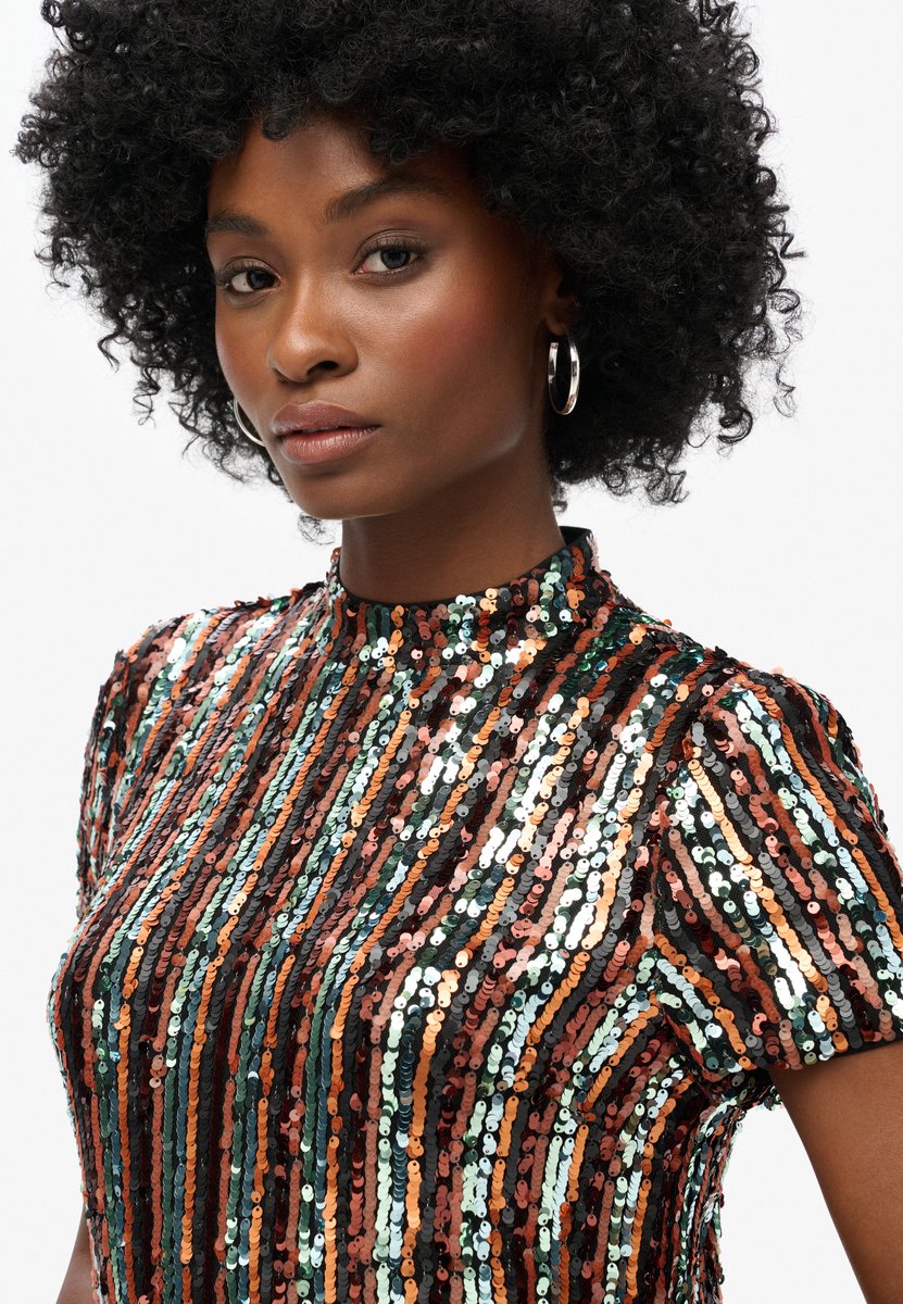 Superdry Mini T-shirtjurk met pailletten Dames Jurken Multicolor