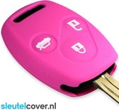 Autosleutel Hoesje geschikt voor Honda - SleutelCover - Silicone Autosleutel Cover - Sleutelhoesje Roze