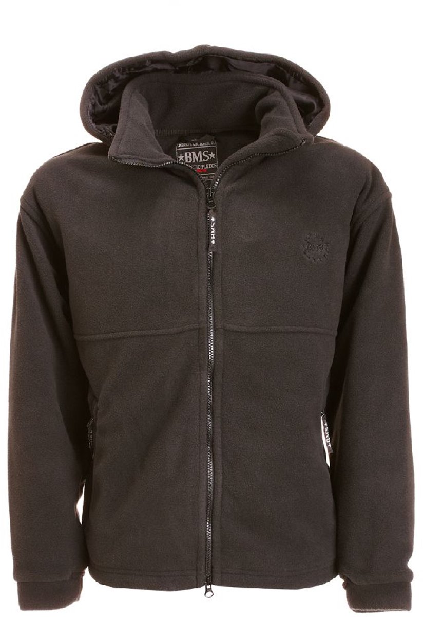 BMS Fleece Windsmoother-jassen met capuchon Zwart-XS