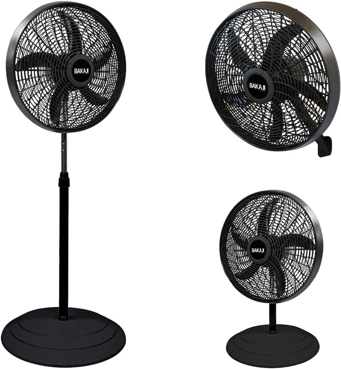 3-in-1 Ventilator met Oscillatiefunctie en 3 Snelheden - Stijlvolle Tafel- en Wandventilator
