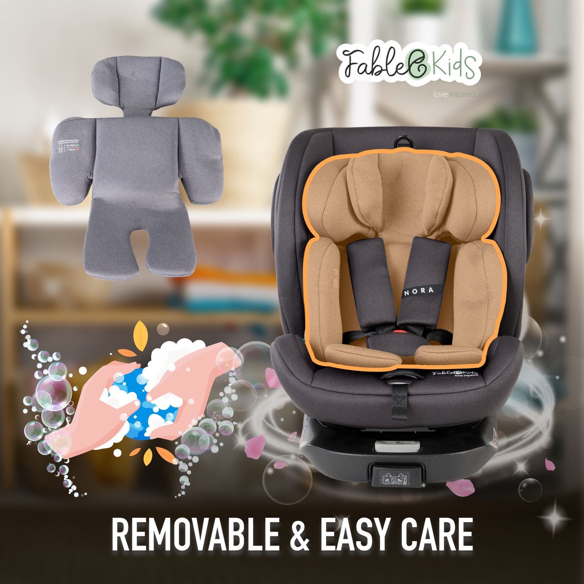 FableKids autostoeltje met Isofix | 360° draaibaar | kinderautostoeltje