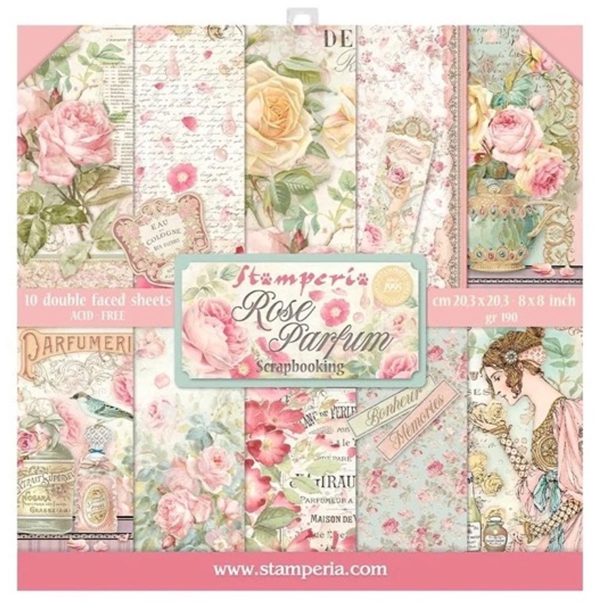 Stamperia - Rose Parfum 8x8 Inch Paper Pack (SBBS73)