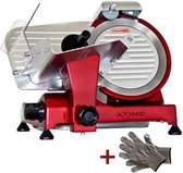 AXIMO Vleessnijmachine - Profi Line - Professionele Snijmachine - Mes diameter: 22cm - Rood - 230V / 280W - 44x42x(H)35cm