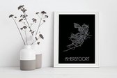 DesignClaud Plattegrond Amersfoort Stadskaart Poster Wanddecoratie - Zwart - A3 + fotolijst wit (29,7x42cm)