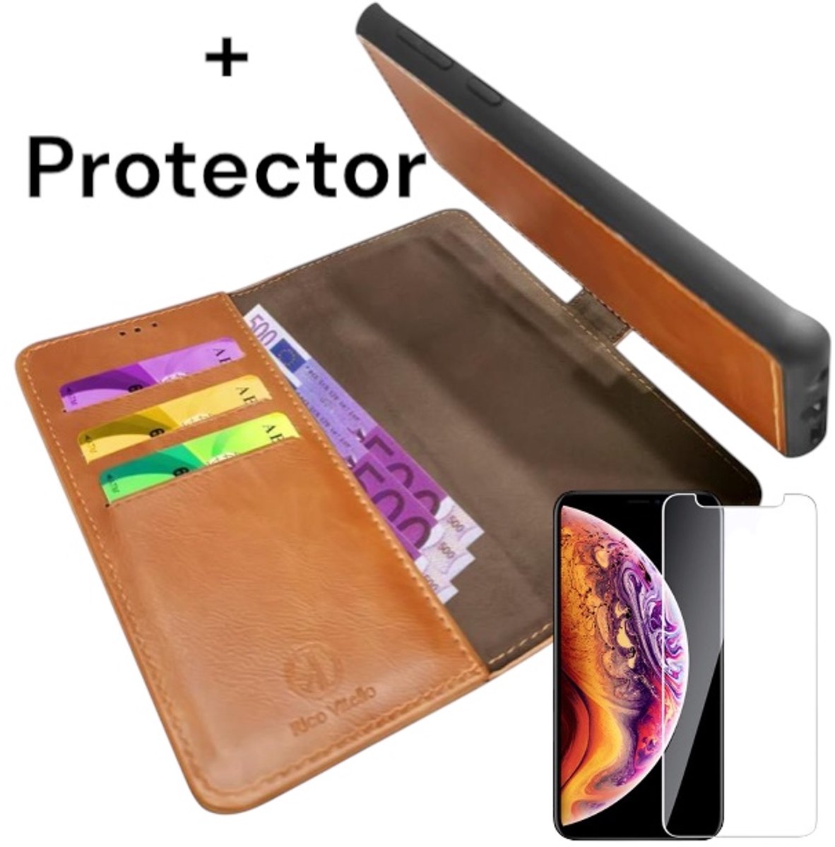 2-in-1 magnetische cases Geschikt voor Apple iPhone 6/6S en gratis protector Bruin