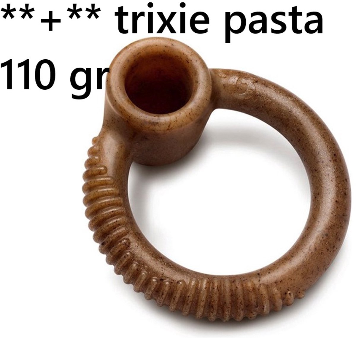 Benebone ring large BACON - **+** trixie bacon creme 110 gr -- De ring opvulbaar voor nog meer enthousiasme met oa bijgevoegde pasta glutenvrij of hondenpindabutter of ..... tandverzorgend - very long lasting