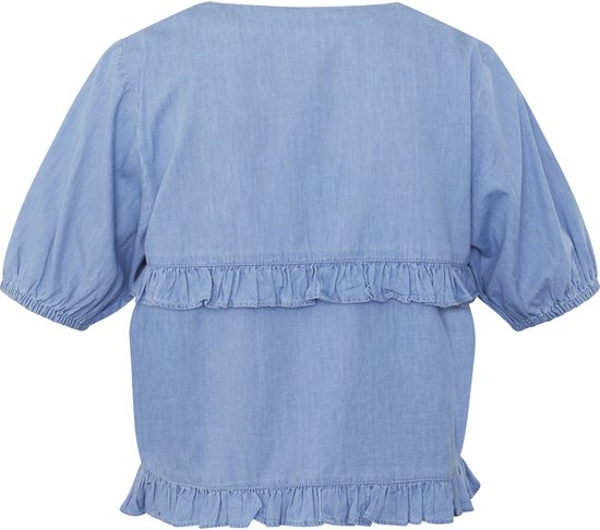 SISTERS POINT Inusa-tie - Dames Blouse - L. blue wash - Maat L