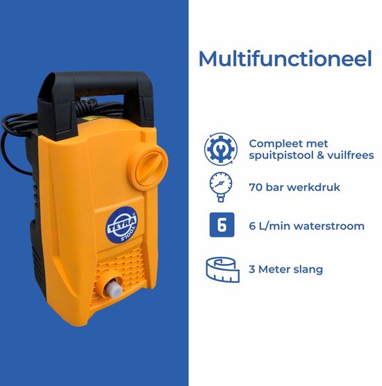 TETRA - LD070 - Hogedrukreiniger - 70 bar - hogedrukspuit - Voor terras, tuin en auto - Elektrische hogedrukreiniger van TETRA — afbeelding 5