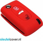 Autosleutel Hoesje geschikt voor Peugeot - SleutelCover - Silicone Autosleutel Cover - Sleutelhoesje Rood