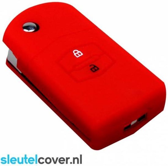 Autosleutel Hoesje geschikt voor Mazda - SleutelCover - Silicone Autosleutel Cover - Sleutelhoesje Rood