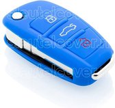 Audi SleutelCover - Blauw / Silicone sleutelhoesje / beschermhoesje autosleutel