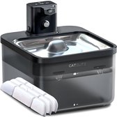 CatElite® - Draadloze Drinkfontein Kat RVS - Waterdispenser met Sensor & Accu - Incl. 3 Filters - 2.5L Waterfontein Kat - Kattenfontein - Fluisterstil - Zwart