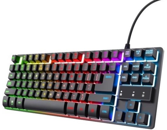 StayPowered Gaming Toetsenbord - Compact en Krachtig voor de Serieuze Gamer - Tenkeyless Design - Metalen Achterplaat - Anti-Ghosting Technologie - RGB Verlichting - Directe Media Toetsen - Zwart - Levering Sneller dan Aangegeven!