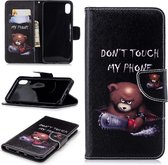 Apple iPhone XS Max hoesje, 3-in-1 bookcase met print, beer, don't touch my phone | GSM Hoesje / Telefoonhoesje Geschikt Voor: Apple iPhone XS Max