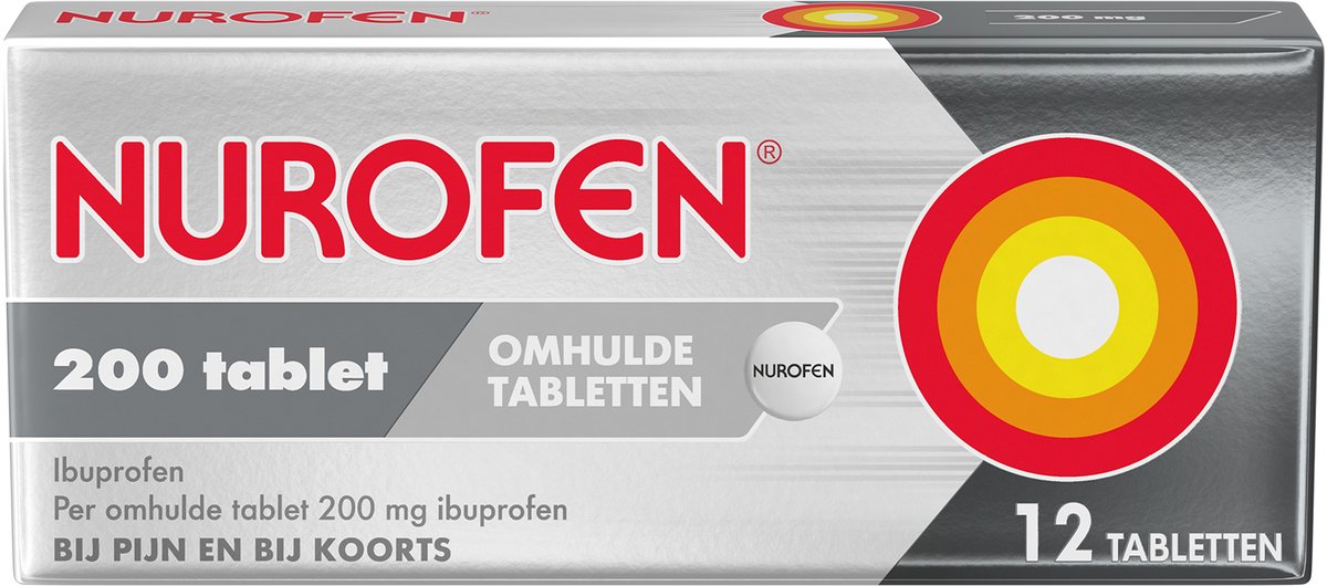 Goedkoopste Nurofen Pijnstiller 200 mg Ibuprofen - Pijnstiller - 12 stuks