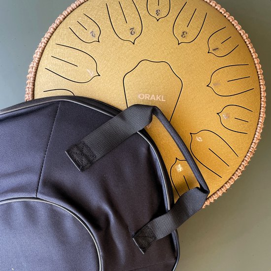 Orakl ® - Tongue Drum Elysium Zonnegloed Goud - Inclusief lesboek - Handpan ø 35 cm - Tongue Drum - Handpan Drum - Steel Tongue Drum - Klankschaal - Geluidstherapie van Merkloos — afbeelding 5