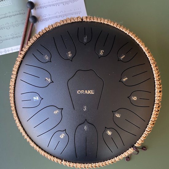 Orakl ® - Tongue Drum Elysium Kosmisch Zwart - Inclusief lesboek - Handpan ø 35 cm - Tongue Drum - Handpan Drum - Steel Tongue Drum - Klankschaal - Geluidstherapie van Orakl — afbeelding 4
