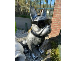 Goodyz - Franse Bulldog beeld- Reuze Bulldog - 120cm hoog - Zilver - andere kleuren leverbaar