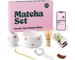 JT Products Matcha Set - 7 Delig - Inclusief E-book - Matcha Klopper - Matcha Starterkit - Matcha Kom - Matcha Whisk - Matcha Accessoires - Cadeaupakket Vrouwen - Verjaardag Cadeau Vrouw - Geschenkset