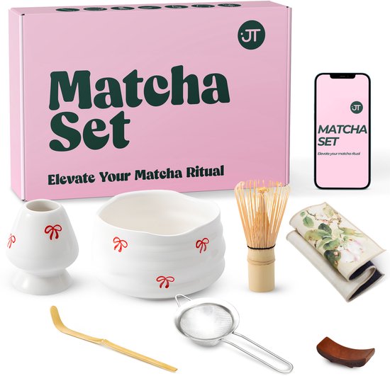 7-delige matcha-set, Macha-theeset met matcha-lepel, gardehouder, bamboe matcha-garde, schop