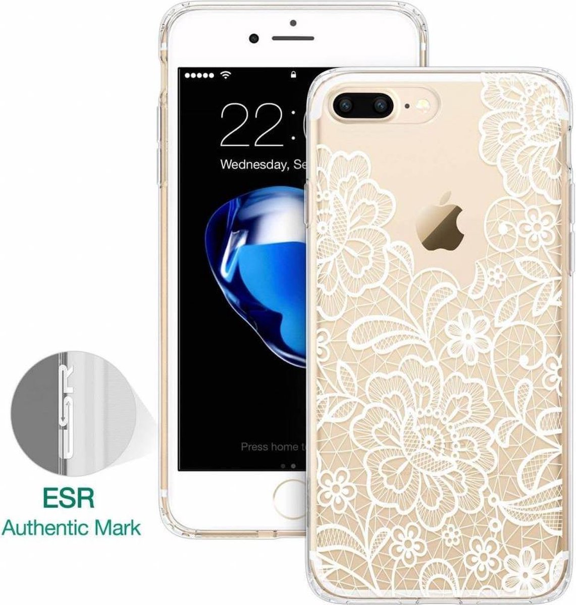 ESR iPhone 8 Plus hoes mandala Ibiza wit zacht TPU