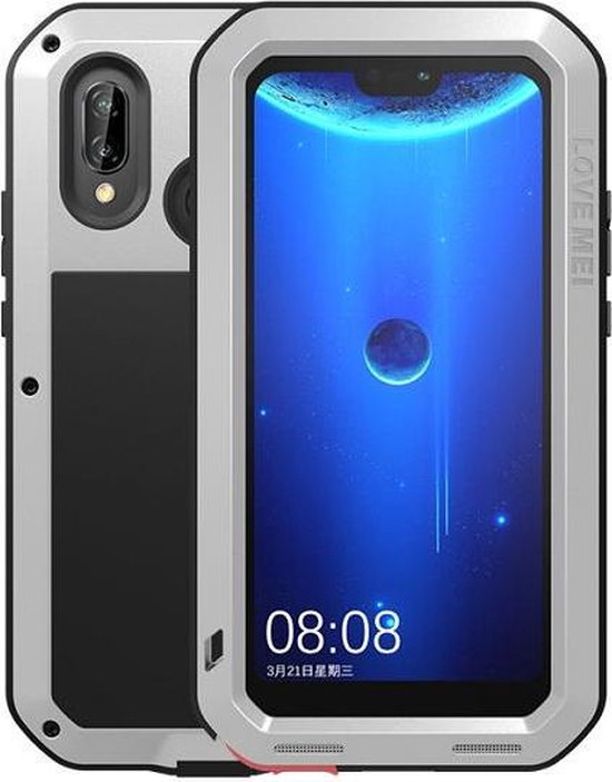 Huawei P20 Lite hoes, Love metalen extreme protection case, zwart-grijs - GSM... bol.com