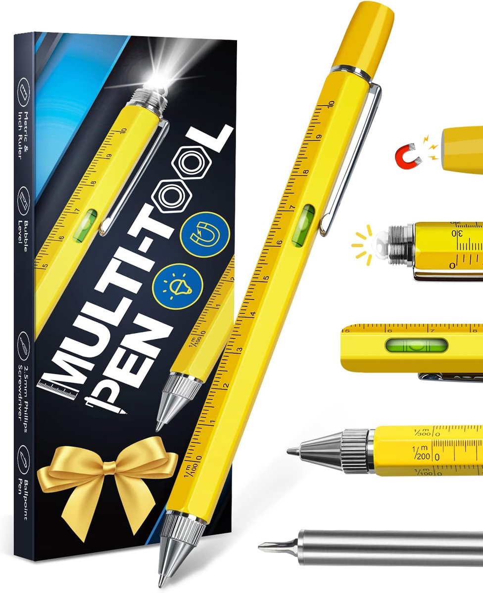 Multitool Pen - 6-in-1 Gadgets voor Mannen - Ideaal Kerstcadeau en Verjaardagscadeau