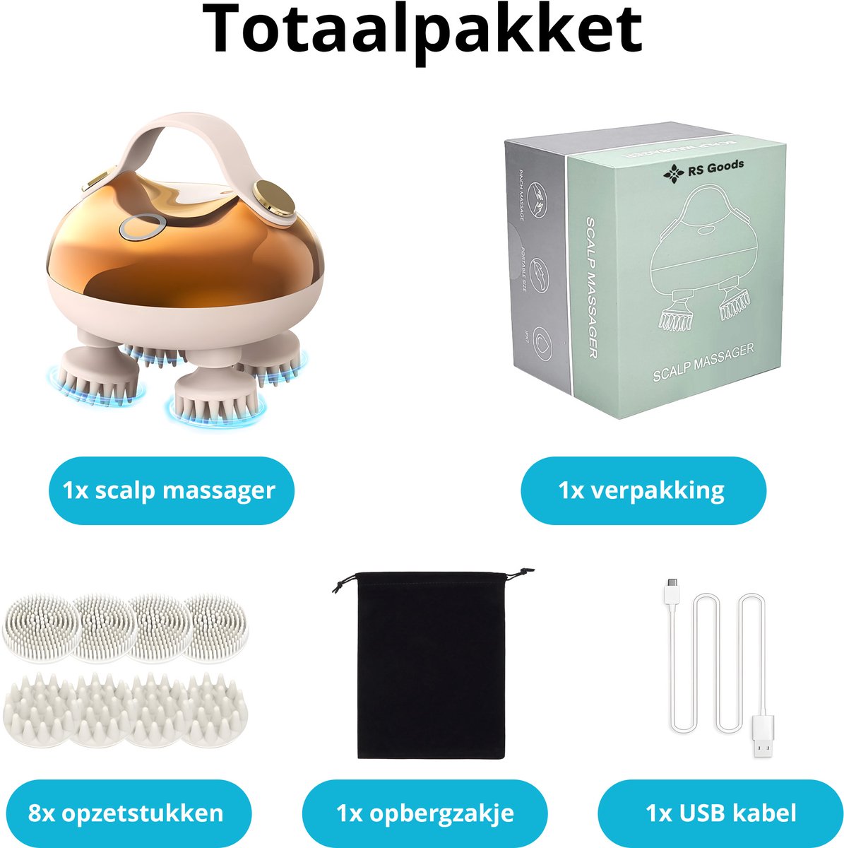 RS Goods Elektrisch Hoofdmassage Apparaat - Massage Apparaat thumbnail 6