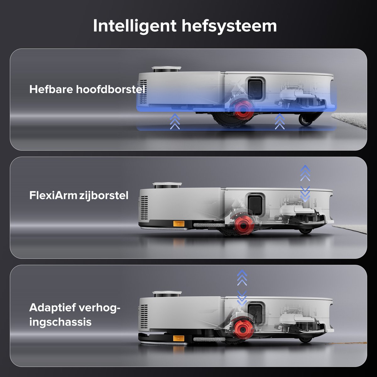 Afbeelding 2 van Roborock Saros 10 Robotstofzuiger met Dweil–22000Pa– 7,98 cm Ultradun– Auto Afneembare Mop– AI 3.0 Obstacle Vermijding– Auto Wasmiddeldosering– 80℃Heet water dweilwassing & Dock Zelfreiniging– Wit– S8 MaxV Ultra Upgrade-versie