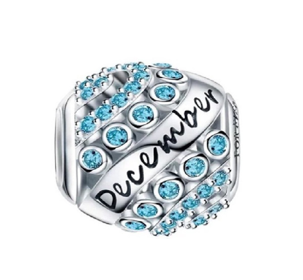 December Maand Bedel - Sterling Zilver & Blauwe Zirkonia - Romystones