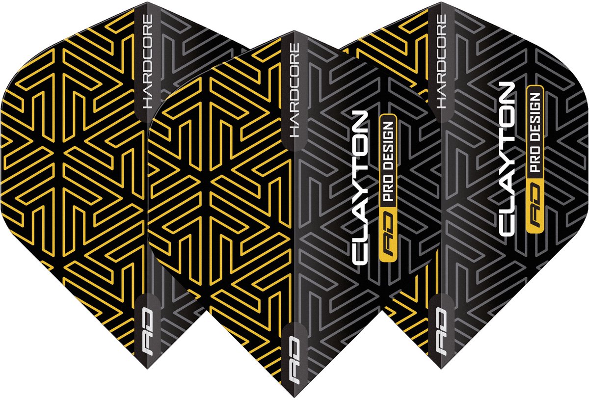 Red Dragon Jonny Clayton Hardcore Premium Gold & Black - Dart Flights