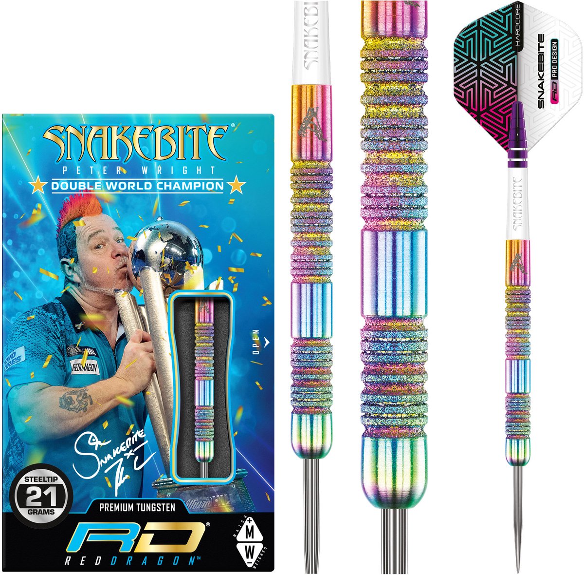 Red Dragon Peter Wright Diamond Fusion Spectron 90% - Dartpijlen 22 Gram