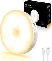 BOTC Draadloze ledlamp met Bewegingssensor - 3000k Warm Wit licht – Draadloze wandlamp – Draadloze ledspot – Usb oplaadbaar – met Magneet
