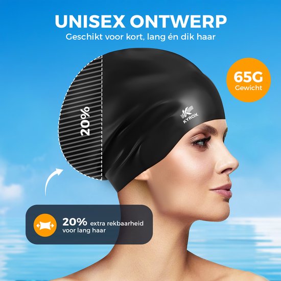 Bonnet De Bain En Silicone Extra Large Pour Cheveux Longs – Anti-dérapant, Avec Bouchons D’oreilles Et Pince-nez Inclus
