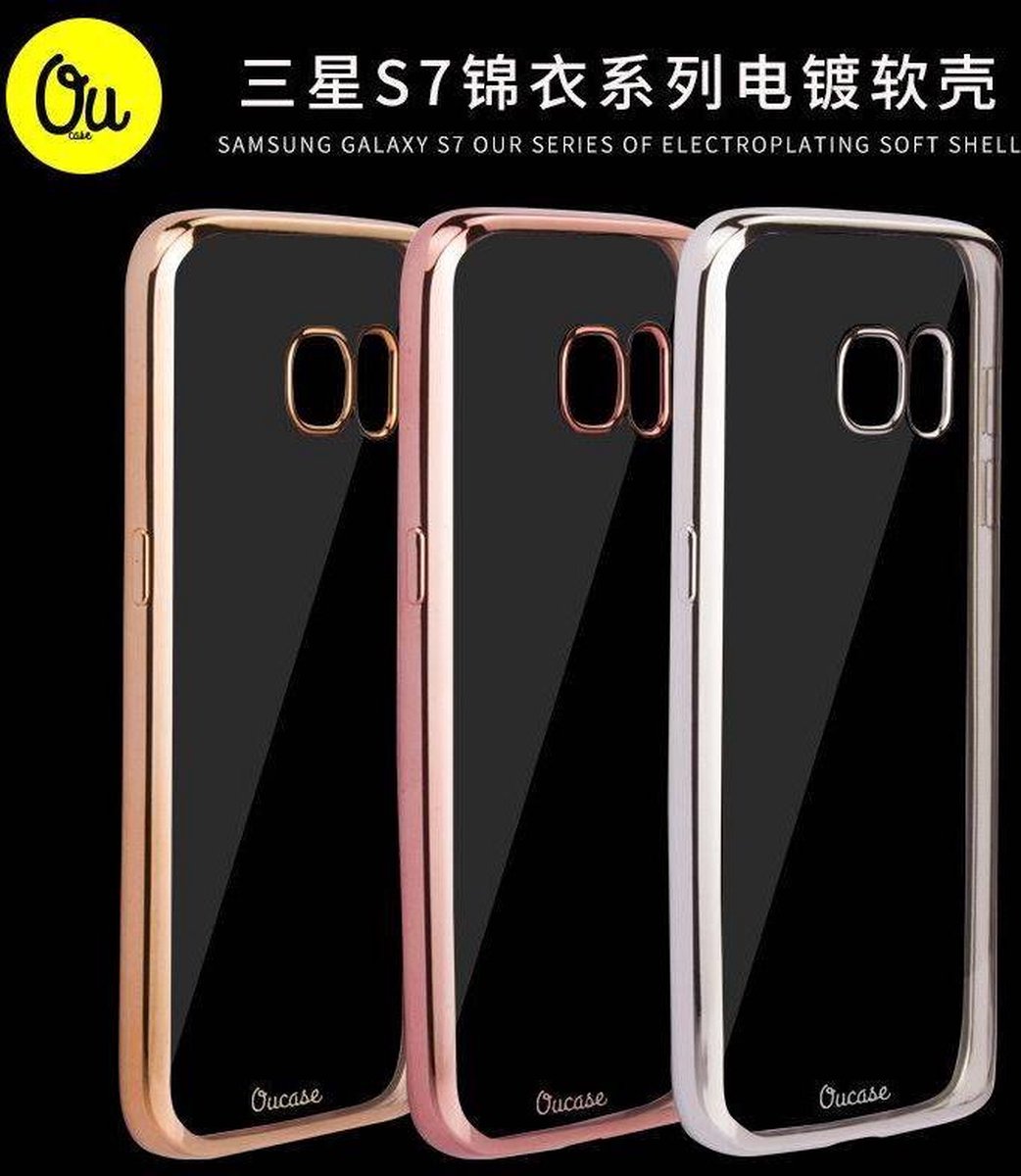 Goud OU case Ultra Dun Transparant Hoesje Samsung Galaxy S7