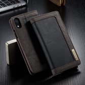 Leren /stof Wallet case - iPhone XR - Zwart - Caseme