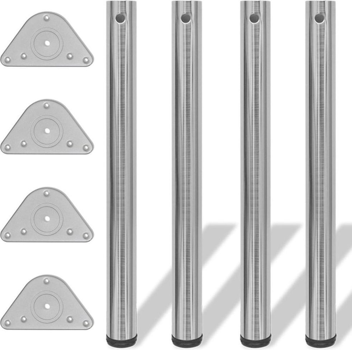 neerhalen Werkelijk Geliefde vidaXL Tafelpoten in hoogte verstelbaar 710 mm geborsteld nikkel 4 st |  bol.com