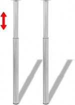vidaXL-Tafelpoten-telescopisch-geborsteld-nikkel--710-mm---1100-mm-2-st