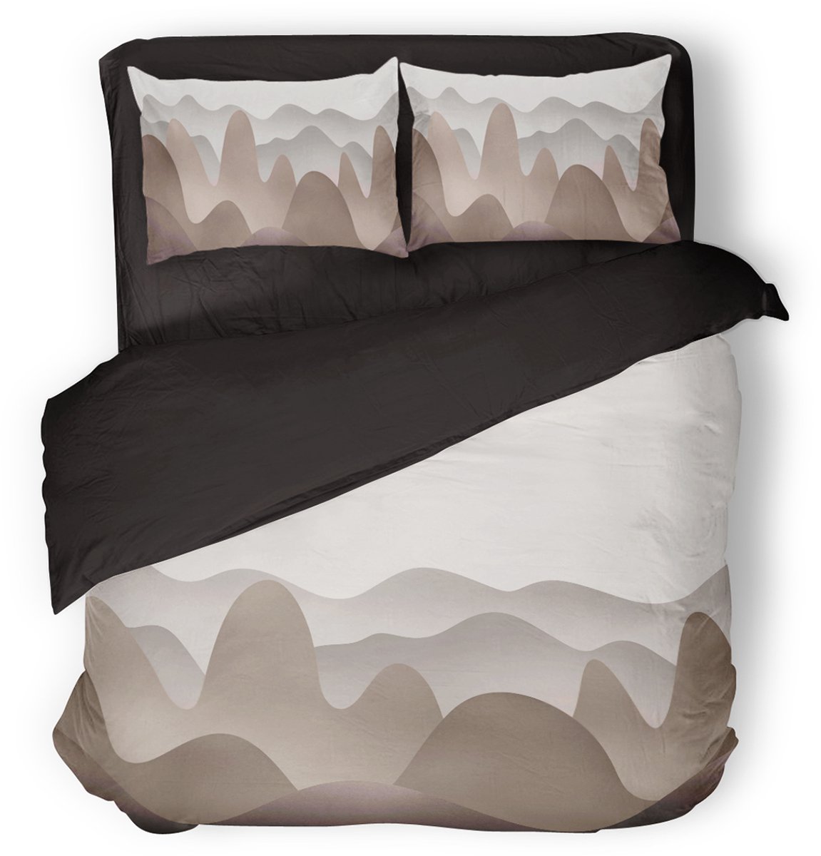 Eleganzzz Dekbedovertrek Ripple Harmony - Taupe - Dekbedovertrek 240x200/220cm - Micropercal - Lits Jumeaux - Dekbedovertrekken